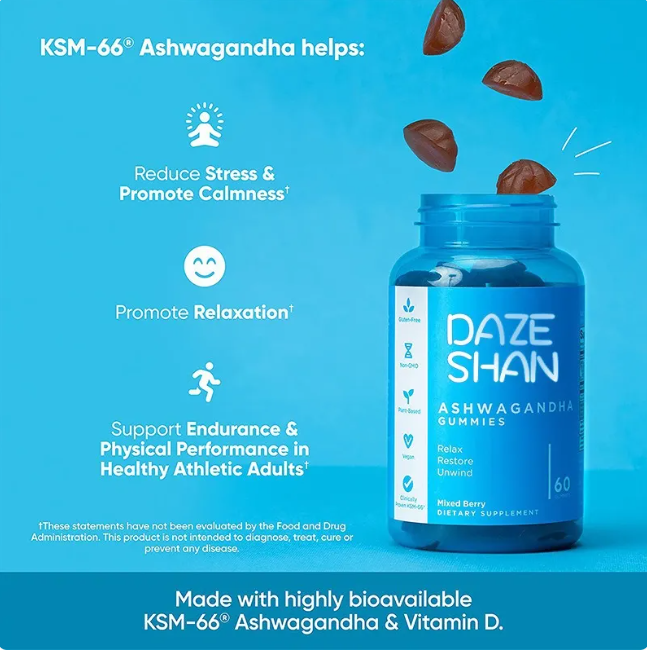 Karamele gome Ashwagandha për qetësi dhe energji